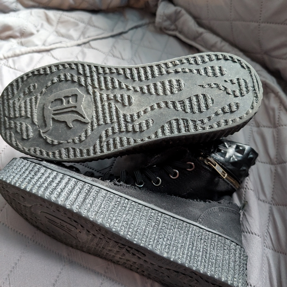Demonia Black Canvas High-Top Sneakers - Picture 5 of 7